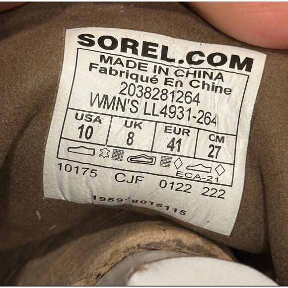 Sorel Joan of Arctic PDX Canvas Leather Lace Up Wedge Boots Size 10 - Picture 9 of 9